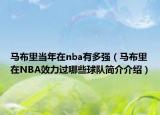 马布里当年在nba有多强（马布里在NBA效力过哪些球队简介介绍）