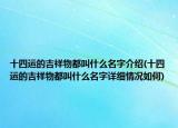 十四运的吉祥物都叫什么名字介绍(十四运的吉祥物都叫什么名字详细情况如何)