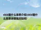 skid是什么意思介绍(skid是什么意思详细情况如何)