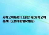 光电公司是做什么的介绍(光电公司是做什么的详细情况如何)
