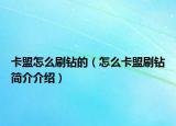 卡盟怎么刷钻的（怎么卡盟刷钻简介介绍）