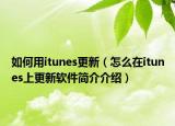 如何用itunes更新（怎么在itunes上更新软件简介介绍）