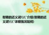 慰藉的近义词\