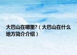 大巴山在哪里?（大巴山在什么地方简介介绍）