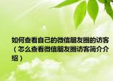 如何查看自己的微信朋友圈的访客（怎么查看微信朋友圈访客简介介绍）