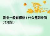 副业一般有哪些（什么是副业简介介绍）
