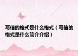 写信的格式是什么格式（写信的格式是什么简介介绍）