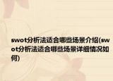 swot分析法适合哪些场景介绍(swot分析法适合哪些场景详细情况如何)