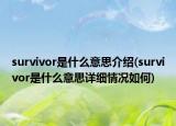 survivor是什么意思介绍(survivor是什么意思详细情况如何)