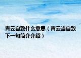 青云自致什么意思（青云当自致下一句简介介绍）