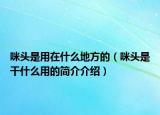 咪头是用在什么地方的（咪头是干什么用的简介介绍）