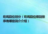 吃鸡段位划分（吃鸡段位级别排序有哪些简介介绍）