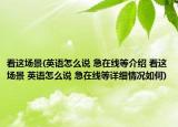 看这场景(英语怎么说 急在线等介绍 看这场景 英语怎么说 急在线等详细情况如何)