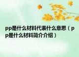 pp是什么材料代表什么意思（pp是什么材料简介介绍）