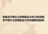 你的名字有什么特殊的含义吗介绍(你的名字有什么特殊的含义吗详细情况如何)
