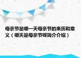 母亲节是哪一天母亲节的来历和意义（哪天是母亲节呀简介介绍）