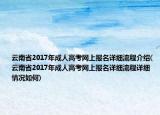 云南省2017年成人高考网上报名详细流程介绍(云南省2017年成人高考网上报名详细流程详细情况如何)
