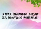求晋江文《他如风掠夺》介绍(求晋江文《他如风掠夺》详细情况如何)