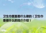 卫生巾里面是什么做的（卫生巾是做什么的简介介绍）