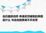当日最新消息 申请房贷被拒的原因是什么 与这些因素离不开关系