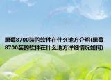 黑莓8700装的软件在什么地方介绍(黑莓8700装的软件在什么地方详细情况如何)