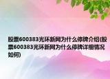 股票600383光环新网为什么停牌介绍(股票600383光环新网为什么停牌详细情况如何)