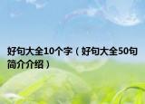 好句大全10个字（好句大全50句简介介绍）