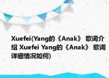 Xuefei(Yang的《Anak》 歌词介绍 Xuefei Yang的《Anak》 歌词详细情况如何)
