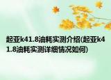 起亚k41.8油耗实测介绍(起亚k41.8油耗实测详细情况如何)