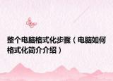 整个电脑格式化步骤（电脑如何格式化简介介绍）