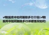 vf数据库中如何删除多行介绍(vf数据库中如何删除多行详细情况如何)