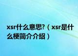 xsr什么意思?（xsr是什么梗简介介绍）