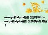 omega和alpha是什么意思啊（omega和alpha是什么意思简介介绍）