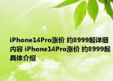 iPhone14Pro涨价 约8999起详细内容 iPhone14Pro涨价 约8999起具体介绍