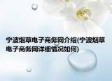 宁波烟草电子商务网介绍(宁波烟草电子商务网详细情况如何)