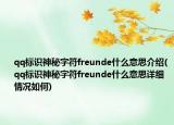 qq标识神秘字符freunde什么意思介绍(qq标识神秘字符freunde什么意思详细情况如何)
