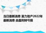 当日最新消息 富力地产2022年最新消息 由盈利转亏损