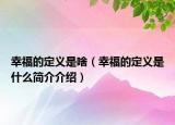 幸福的定义是啥（幸福的定义是什么简介介绍）