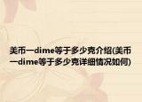美币一dime等于多少克介绍(美币一dime等于多少克详细情况如何)