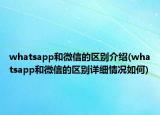 whatsapp和微信的区别介绍(whatsapp和微信的区别详细情况如何)