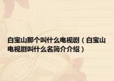白宝山那个叫什么电视剧（白宝山电视剧叫什么名简介介绍）