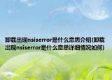 卸载出现nsiserror是什么意思介绍(卸载出现nsiserror是什么意思详细情况如何)