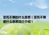 至死不懈的什么意思（至死不懈是什么意思简介介绍）