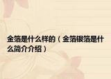 金箔是什么样的（金箔银箔是什么简介介绍）