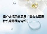 童心未泯的意思是（童心未泯是什么意思简介介绍）
