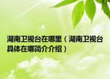 湖南卫视台在哪里（湖南卫视台具体在哪简介介绍）