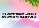 流星蝴蝶剑的秘籍是什么介绍(流星蝴蝶剑的秘籍是什么详细情况如何)