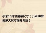 小米10几寸屏幕尺寸（小米10屏幕多大尺寸简介介绍）