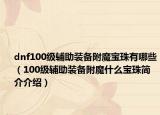 dnf100级辅助装备附魔宝珠有哪些（100级辅助装备附魔什么宝珠简介介绍）