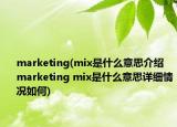 marketing(mix是什么意思介绍 marketing mix是什么意思详细情况如何)
